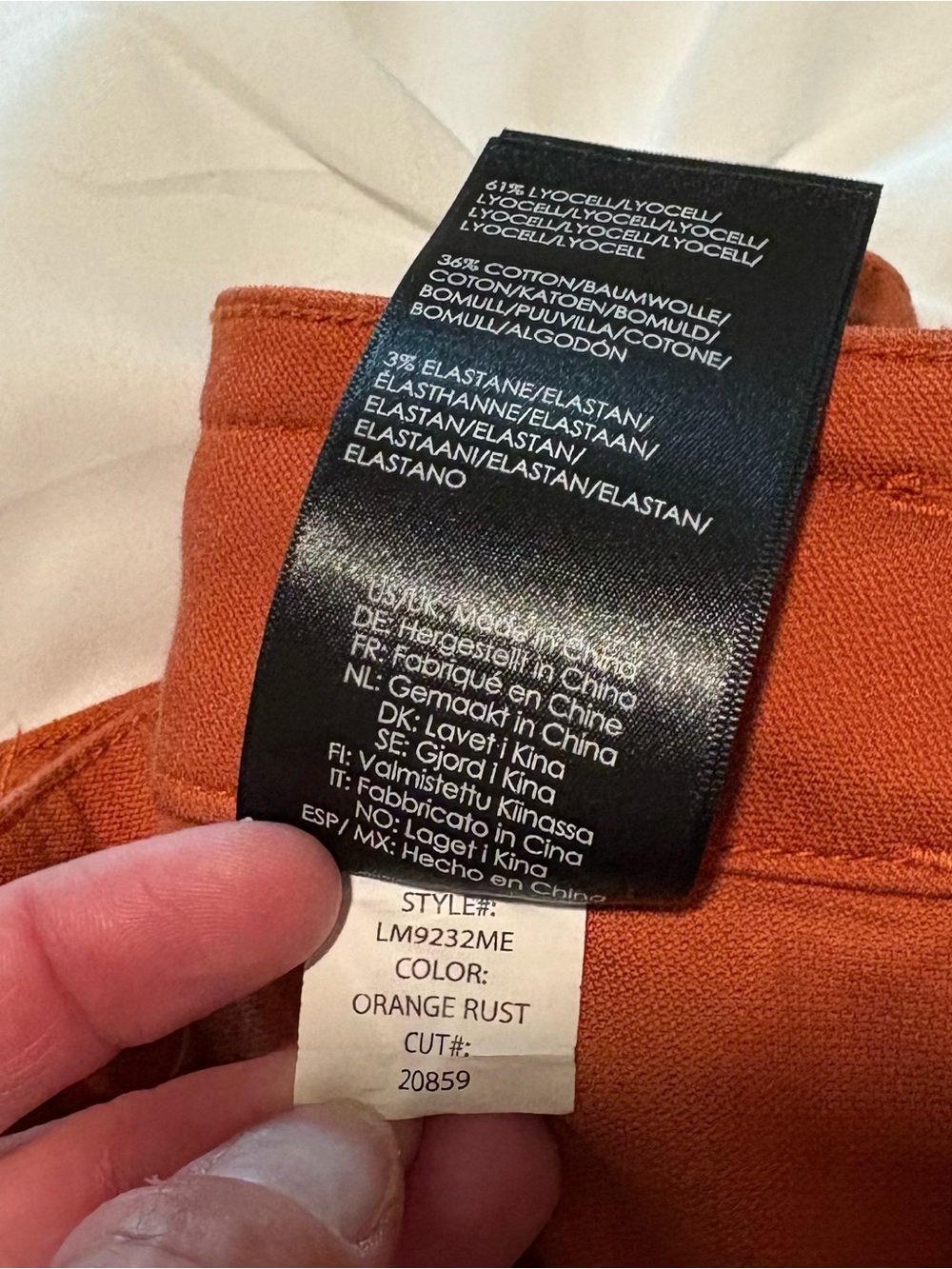 Liverpool Los Angeles Encased Self-Tie High Waist Relaxed Shorts, Orange Rust 6 - Picture 6 of 11